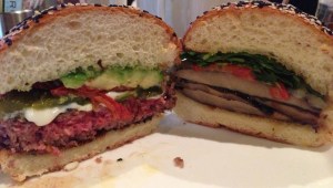 Hell's Kitchen Burgr on the right, Earth Burgr on the left: a lot of bun, not a lot a meat.