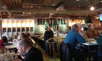 Meatball Spot interior with its beautiful bar.  