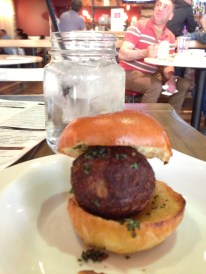 Single lamb slider - tasty and filling.  